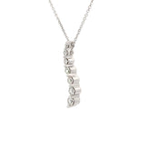 14k White Gold .50ct F VS2 Round Diamond Journey Pendant